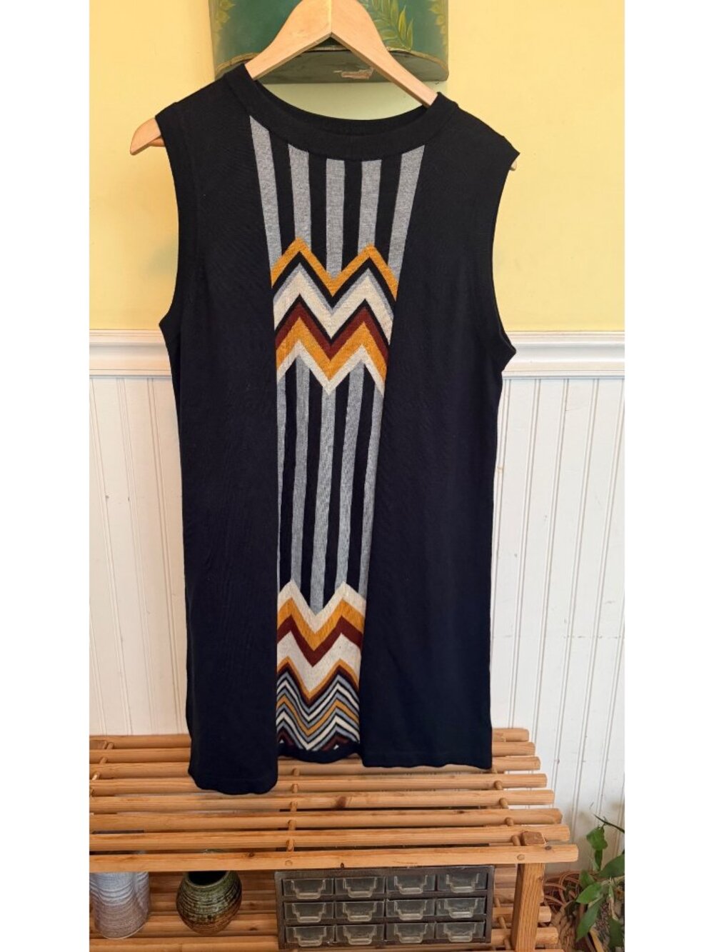 Missoni For Target 20th Anniversary Chevron Sleeveless Tunic Black Multicolor XL